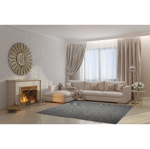 LA Dole Whistler Shag 5'2" x 7' Rectangle Area Rug - Grey