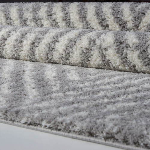 LA Dole Whistler Shag 5'2" x 7' Rectangle Area Rug - Grey