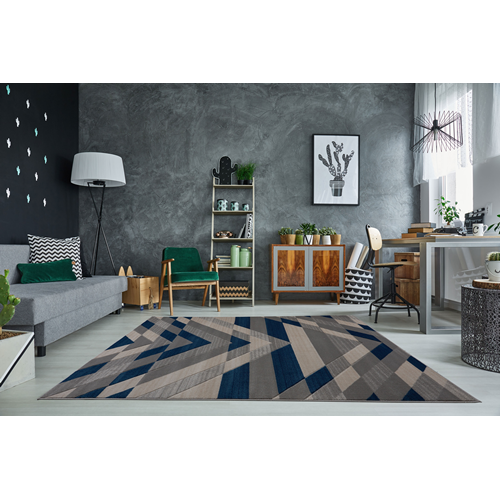 LA Dole Metrotown 2'7" x 9'10" Hallway Runner - Grey/Blue