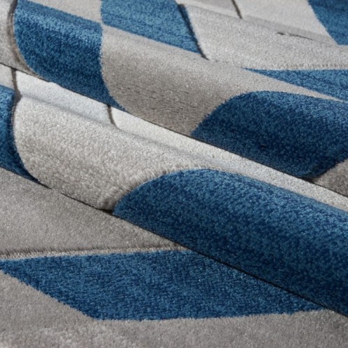 LA Dole Metrotown 5'2" x 7' Rectangle Area Rug - Grey/Blue