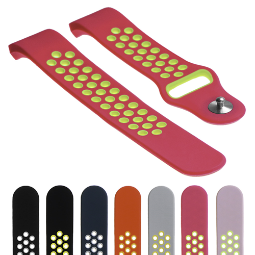 STRAPSCO  Fitbit Charge 2 Silcone Sport Long Strap In Pink And In Green