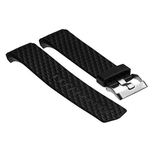 Large Fitbit Charge 2 Diamond Pattern Silicone Medium - Large Length Strap in Black