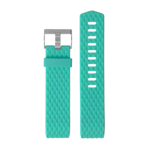 Grand modèle en silicone à motif diamant Fitbit Charge 2 longueur - moyenne en Menthe verte