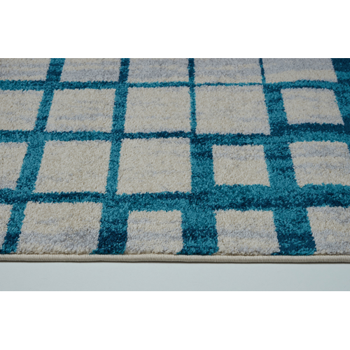 LA Dole Eaton Centre Rectangle Area Rug - Blue/Beige