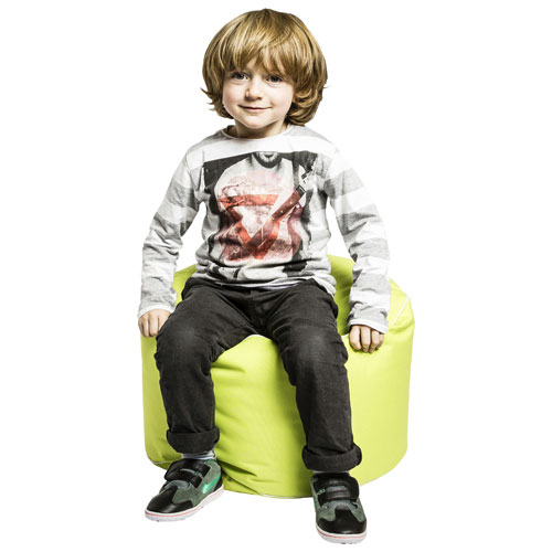 Pouf contemporain en polyester Dotcom Brava - Vert lime