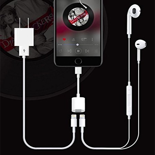 Speedex Dual Lightning Adapter for iPhone 2 in 1 Lightning Adapter Splitter, Audio + Charge