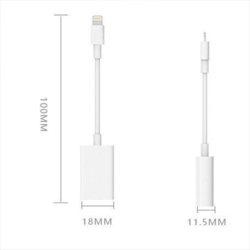 Speedex Dual Lightning Adapter for iPhone 2 in 1 Lightning Adapter Splitter, Audio + Charge