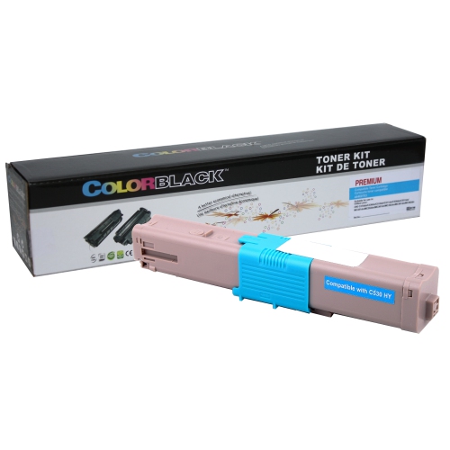 ColorBlack® Premium Compatible Toner Cartridge OKI C330 / C530 Cyan 3000 Page Yield Based on ISO19798 Standard