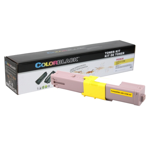 ColorBlack® Premium Compatible Toner Cartridge OKI C330 / C530 Yellow 3000 Page Yield Based on ISO19798 Standard