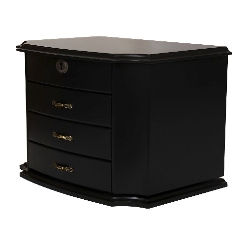 Grace Wood Finish Necklace Jewelry Box Armoire Four Storage Compartments