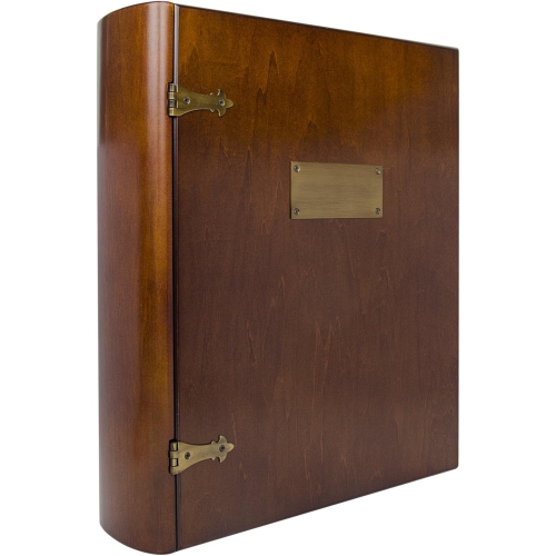 Large Exclusive Wood Treasure Box Photo Organizer and Memory Keepsakes Box with Brass Latch - Dimensions in Inches 12W 14.0D 3.75H