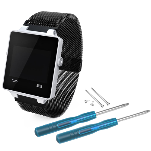Milanese Mesh Loop for Garmin Vivoactive and Approach S2 S4 in Matte Black
