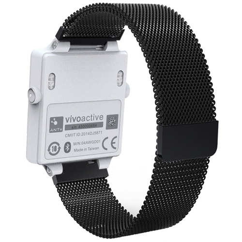 Milanese Mesh Loop for Garmin Vivoactive and Approach S2 S4 in Matte Black