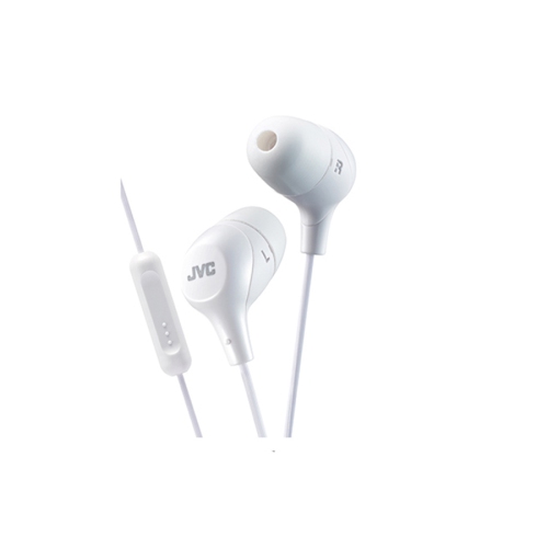 JVC Marshmallow In-Ear Headphone With Mic and Remote(White) - HA-FX38M