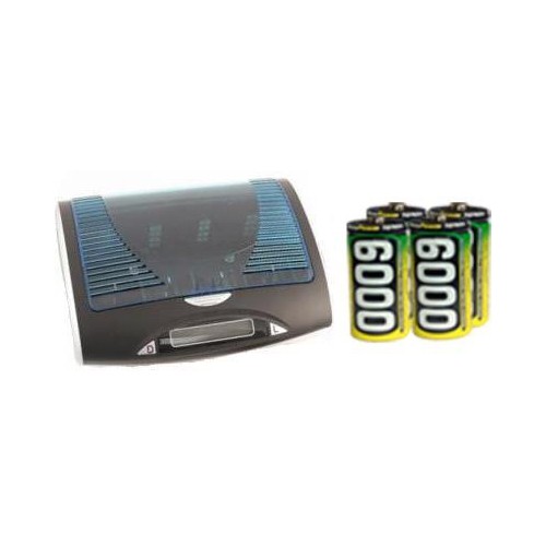Universal LCD Battery Charger + 4 C AccuPower NiMH Batteries