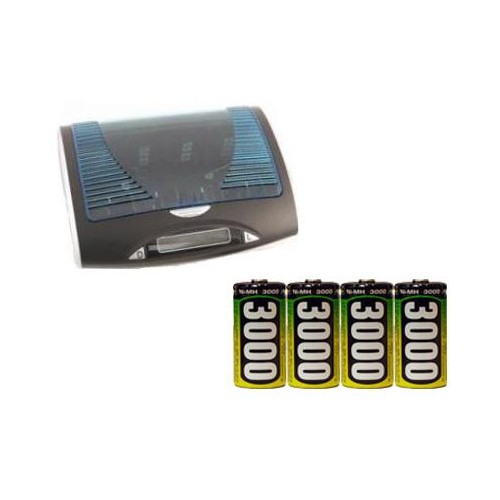 Universal LCD Battery Charger + 4 C AccuPower NiMH Batteries