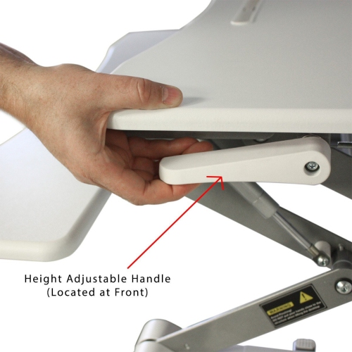 Boost Industries STS-DR35ii White 35" Sit to Stand Desk Riser with Bonus OrthoMAT32ii Anti-Fatigue Standing Mat
