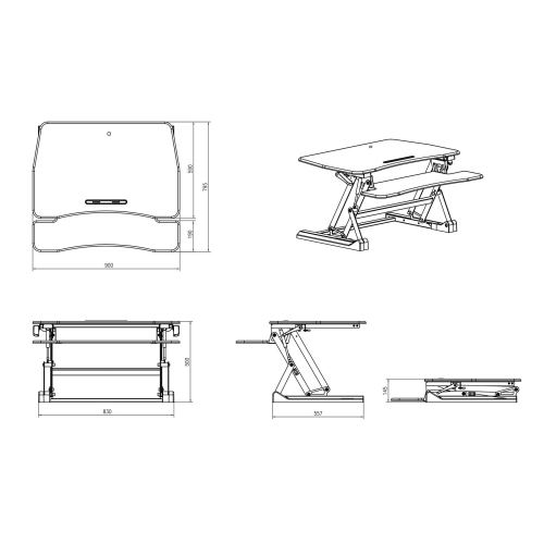 Boost Industries STS-DR35ii White 35" Sit to Stand Desk Riser with Bonus OrthoMAT32ii Anti-Fatigue Standing Mat