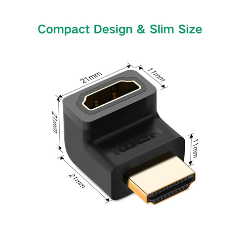UGREEN HDMI 270 Degree Right Angle Adapter Gold Plated High Speed HDMI Male to Female Connector Adapter for Roku TV Stick