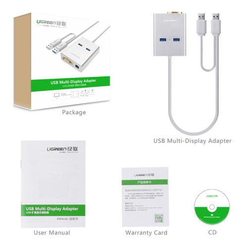 UGREEN USB 3.0 to VGA 2 ports USB 3.0 Gigabit lan port