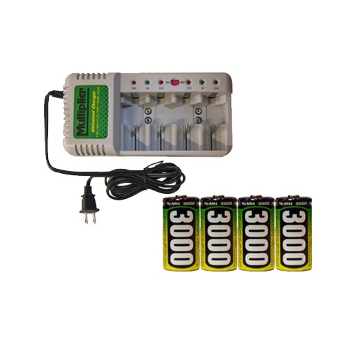 Universal Charger + 4 C AccuPower NiMH Batteries