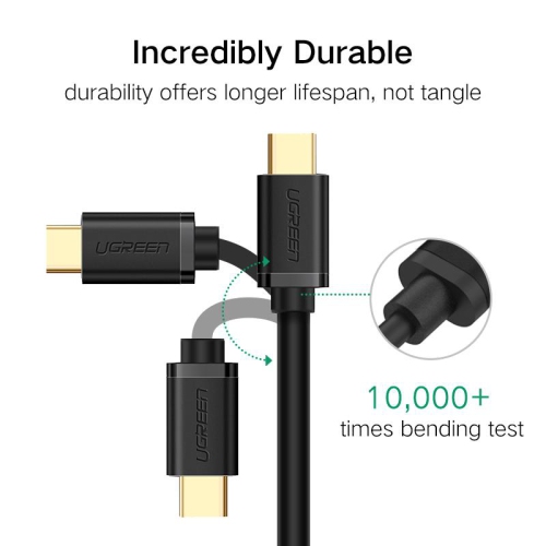 UGREEN USB 2.0 Type A Male to USB 3.1 Type-C Male Charge Sync Cable 2822AWG, Gold-plated