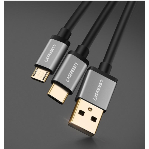 UGREEN USB Y Splitter Cable USB to USB Typec Micro USB Cable