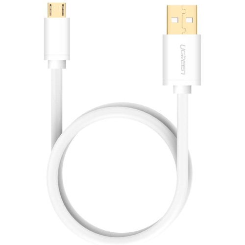 UGREEN  Micro-USB Male to USB Male Cable Gold-Plated 0.25M-3M: 28+22Awg Od:4.5MM White Color