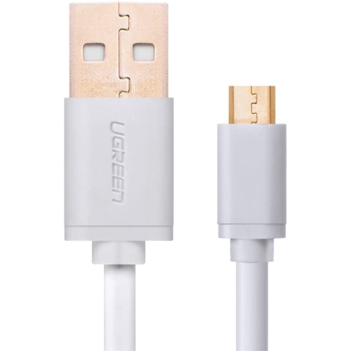 UGREEN Micro-USB male to USB male cable gold-plated 0.25M-3M: 28+22AWG OD:4.5MM White color