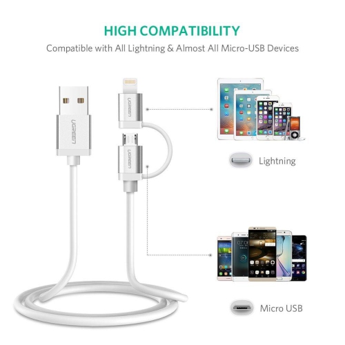 UGREEN Micro-USB to USB Cable with Lightning Adapter