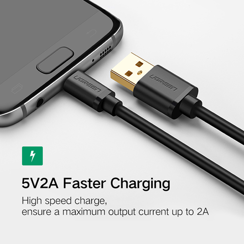 UGREEN Micro-USB male to USB male cable gold-plated 0.25M-3M: 28+22AWG OD:4.5MM White