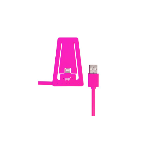 PQI i-Cable Charging and Sync Stand for Apple Lightning Devices - Pink Edition