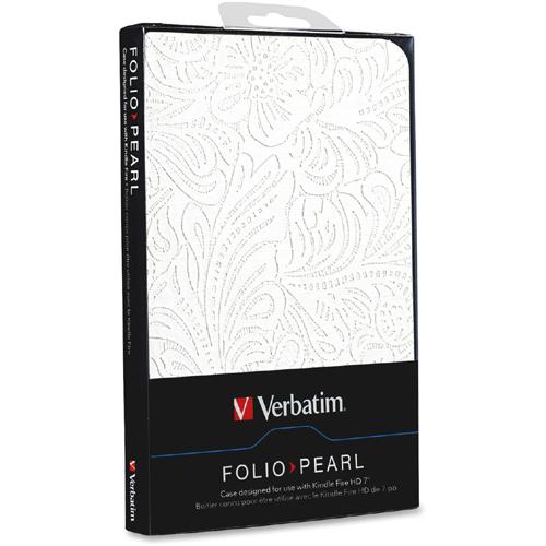 Verbatim Folio Case for Kindle Fire HD 7 , 98076, Pearl White