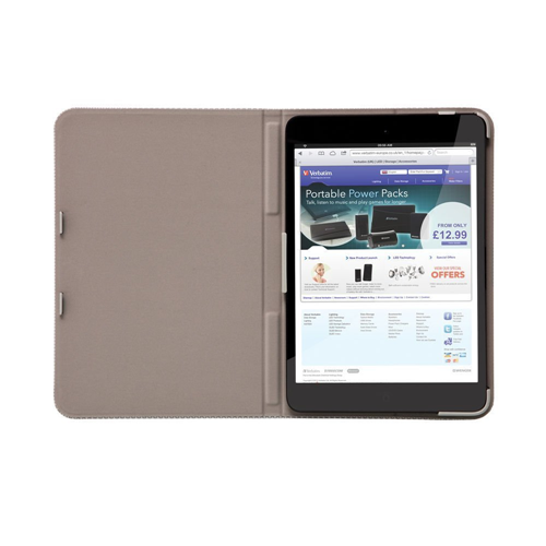 Verbatim Folio Hex Case for iPad Mini , Pebble Grey 98101