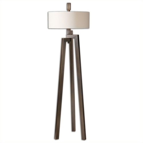 Uttermost Mondovi Modern Floor Lamp in Antiqued Bronze with Gold