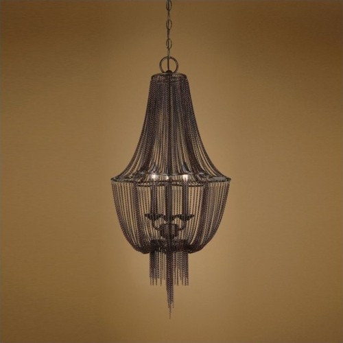 UTTERMOST  Lezzeno 3 Draped Jewelry Chain Chandelier In Dark Bronze