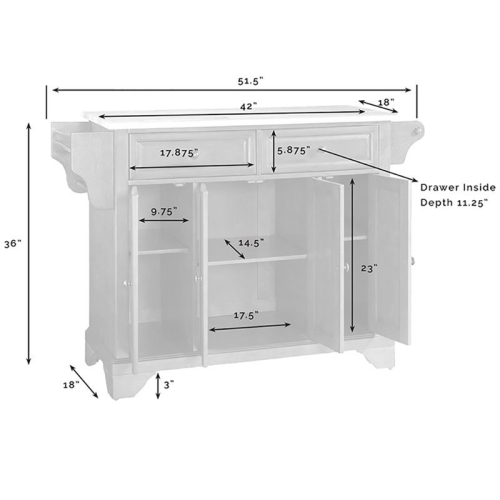 Crosley LaFayette Natural Wood Top Kitchen Island in Cherry