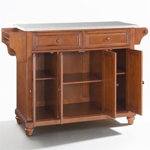 CROSLEY FURNITURE  Cambridge Stainless Steel Top Kitchen Island In Cherry