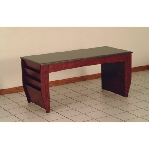 Dakota Wave Coffee Table with Magazine Pockets in Mahogany