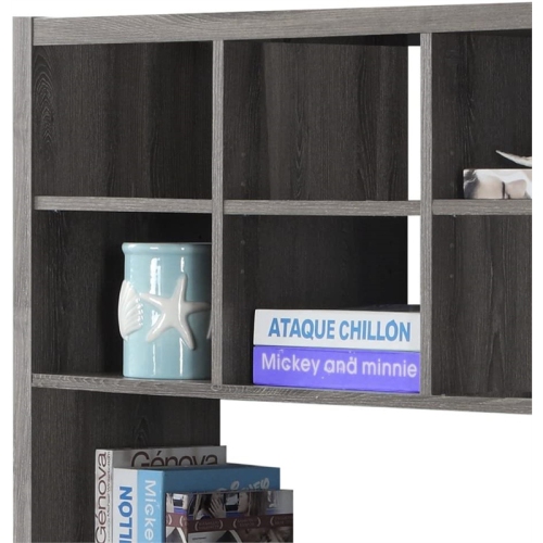 Computer Desk Bookcase Corner L Shape Work Laptop Laminate Brown