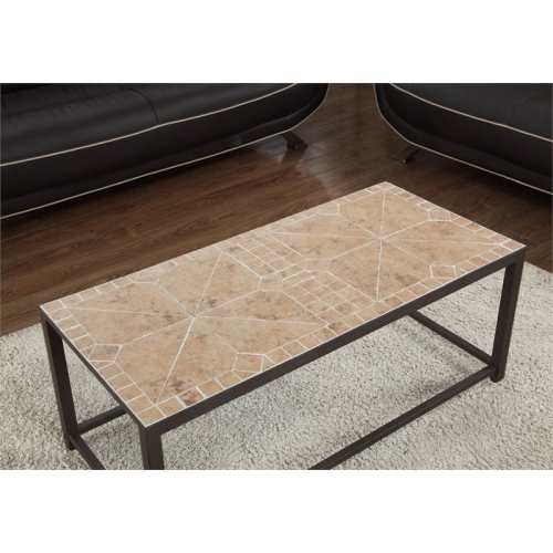 Coffee Table Accent Cocktail Rectangular Living Room 42" L Metal Brown