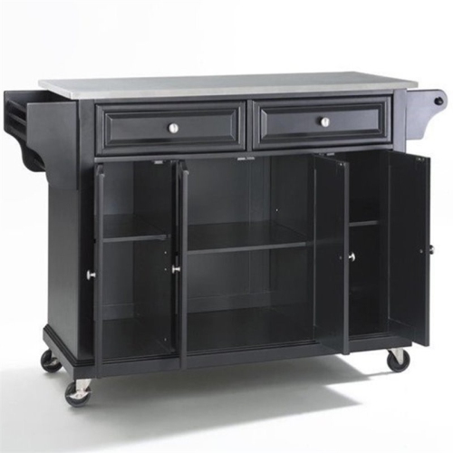 CROSLEY FURNITURE  Stainless Steel Top Kitchen Cart In In Black