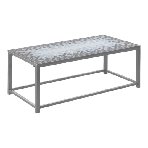 Coffee Table Accent Cocktail Rectangular Living Room 42" L Metal Blue