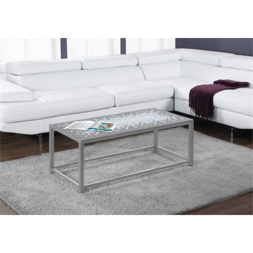 Coffee Table Accent Cocktail Rectangular Living Room 42" L Metal Blue