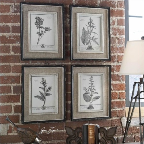 UTTERMOST  Casual Grey Study Black Framed Art (Set Of 4)