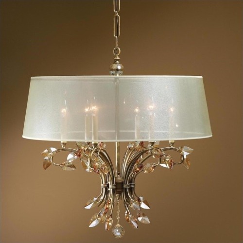 Uttermost Alenya 6 Light Shade Chandelier in Burnished Gold Metal