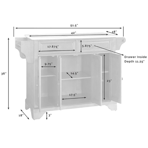 Crosley LaFayette Stainless Steel Top Kitchen Island in Black
