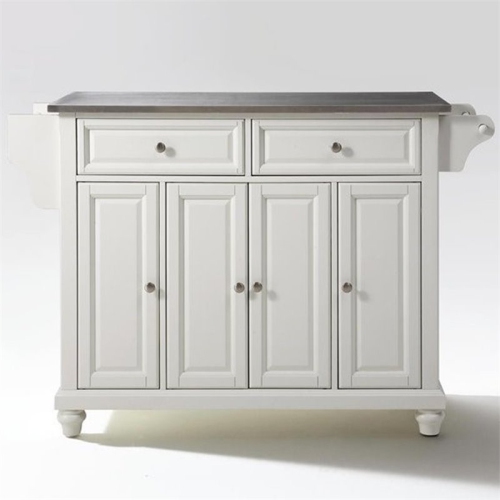 Crosley Cambridge Stainless Steel Top Kitchen Island in White