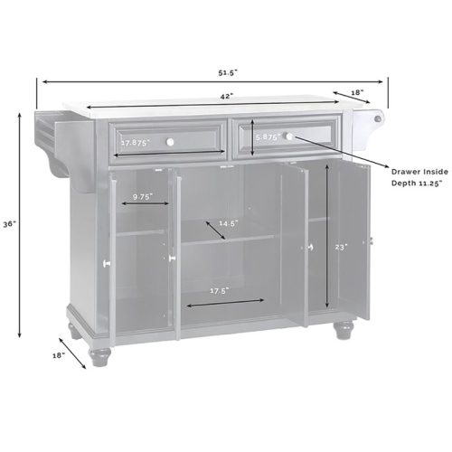 Crosley Cambridge Stainless Steel Top Kitchen Island in White
