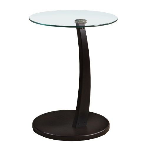 coaster glass top end table in black